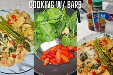 COOKING W/ BARB: TUSCAN SALMON | Boujee Barbiee