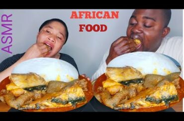ASMR,BANGA SOUP, AFRICAN FOOD MUKBANG + FUFU. #africanfood #mukbang #Italy