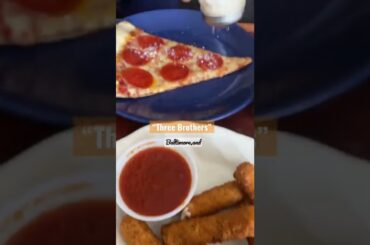Lunch at Three Brothers Italian Restaurant in Baltimore,Md we had pizza, mozzarella sticks & fries