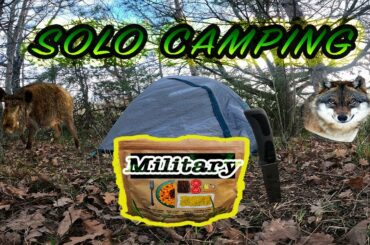 Solo Wild Camping Eating MILITARY Food | Italian Adventure