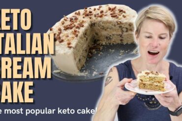 The MOST POPULAR Keto Cake Recipe | Super dreamy Keto Italian Cream Cake!
