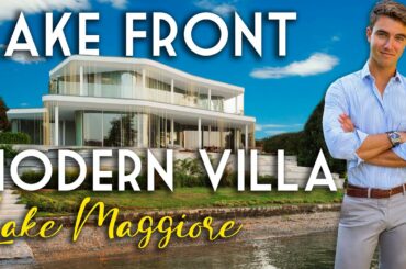 LUXURY MODERN VILLA FOR SALE ON THE SHORES OF LAKE MAGGIORE, WATERFRONT PROPERTY IN ITALY