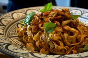Cooking at home with Luca: Tagliatelle with Speck, Scallop and Marinara | Chef Luca Ciano