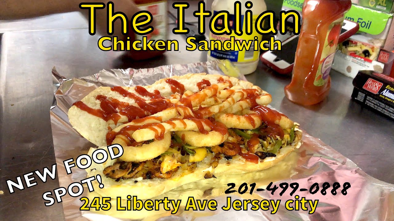 Italian Chicken Sandwich with Fries and Onion Rings / New Food spot In Jersey city UmmUmmm Tasty!! Italian Chicken Sandwich with Fries and Onion Rings / New Food spot In Jersey city UmmUmmm Tasty!!