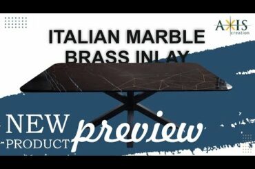 ITALIAN MARBLE  BRASS INLAY