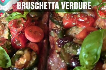 Easy good Italian Food with a glass of wine my wife Just Bruschetta Verdure, with juiciest veggies!