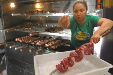 Italy Street Food. Huge Churrasco, Picanha, Porchetta, Burritos, Skewers and more Food