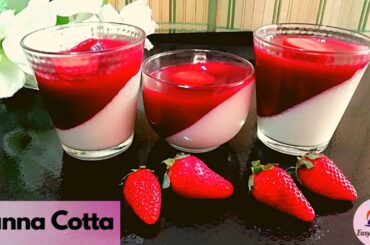 Italian Dessert Panna Cotta Recipe / Strawberry Panna Cotta recipe /Eid special dessert Panna cotta