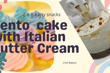 Bento Cake with Italian Butter Cream with vanilla Moist cake recipe in urdu/Hindi