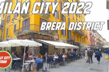 Milan, Italy | The Brera District Walking City Tour 4K Ultra HD | 2022