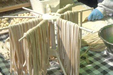 Italian Pasta Hand Made. Linguine, Gnocchi and Ravioli Dumplings, Lasagne. London Street Food