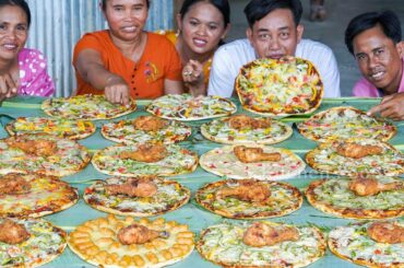 The Best Homemade Pizza Dough Recipe in Village For Donation - Easy Bake Pizza in My Countryside