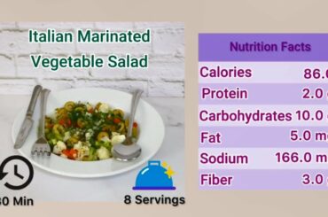 Healthy Low Calorie Italian Marinated Vegetable Salad Recipe