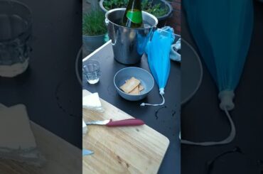 campfire and vegetarian food and nice Italian wine