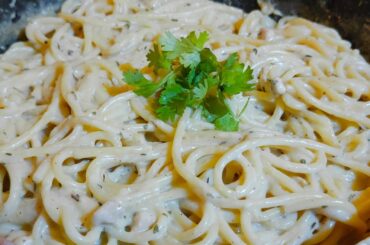 White sauce chicken spaghetti pasta | White sauce pasta | Italian spaghetti recipe