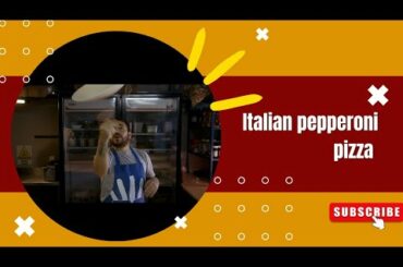 Authentic Italian pepperoni pizza | Traditional hand tossed pizza dough #italianfood #food #pizza