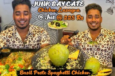 Italian Chicken Lasagana & Basil Pesto Spaghetti at Jus 225Rs|JUNK BAY CAFE |Danniesh Vlogs