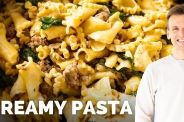 Creamy Sausage & Spinach Pasta (Weeknight Meal)