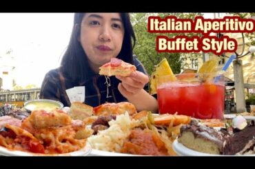 Italian Buffet Style Aperitivo Unlimited Mukbang | Happy Hour | The Food & Drink in Italy | MUKVLOG