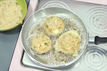 Miniature Food Cooking - Breaded Eggplant Italian Appetizer .