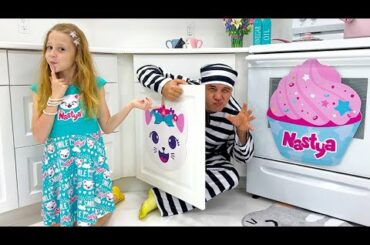 Nastya learns safety rules from her dad