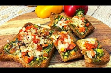 Italian Pesto toast recipe / Italian Bread Snacks/ easy ingredients#nonfriedsnacks#shorts #foodlover