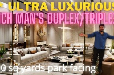 500 Sq yds park facing 7* super luxurious with power backup |duplex and triplex|RICH mans house