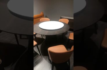 Swirl marble plate table top by Italian Minimalist style Round Dining table and chairs