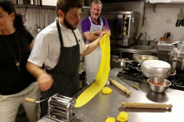 Italian Cooking Class - Pressing the Pasta