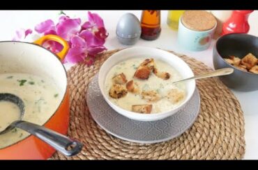 Italian garlic soup with crispy croutons, Cooking is quick and easy