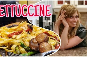 Fettucine With Chicken, Sun Dried Tomatoes and Portabello Mushroom Sauce