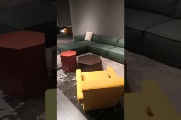 Minimalist living room design furniture of Leathaire Fabric L shape Sofa with Coffee table