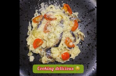 SPAGHETTI WITH TOMATOES AND EGGPLANT/Italian pasta