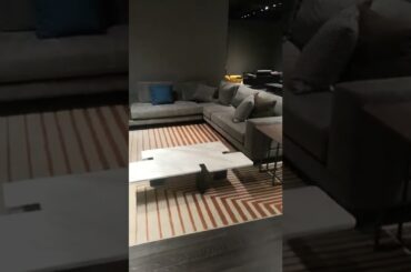 Minimalist style Furniture of Italian Fabric upholstered cushion Lounge shape Lobby Sofa