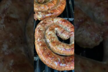 Cooking Italian sausage on a Pitboss Grill.