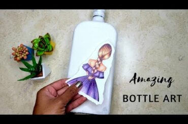 Bottle art/Wine bottle craft/bottle decoration/art and craft/CreativeCat