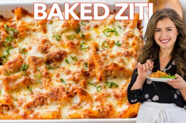 Baked ZITI Recipe - Easy PASTA CASSEROLE