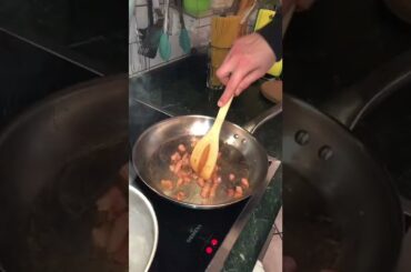 Italian cooking eggs with rice