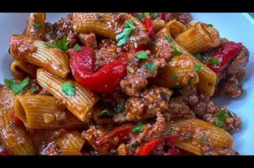 Italian Sausage Pasta with Artichokes and Roasted Red Peppers