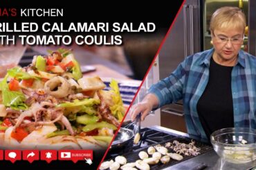 Grilled Calamari Salad with Tomato Coulis Recipe - Lidia’s Kitchen Series