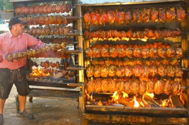 Italy Street Food. Huge Pork Knuckles German Style, Porchetta, Pita Gyros and more Food