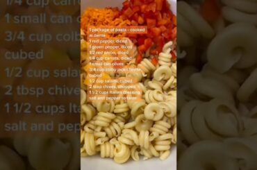 FRESH PASTA SALAD#pasta #shorts #shortsvideo #short #shortvideo #yummyfood#food #foryou