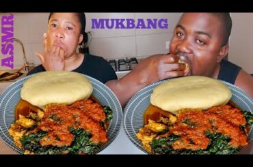 AFRICAN FOOD MUKBANG,SPANISH STEW ASMR EGUSI AND FUFU, #africanfood #mukbang #Italy