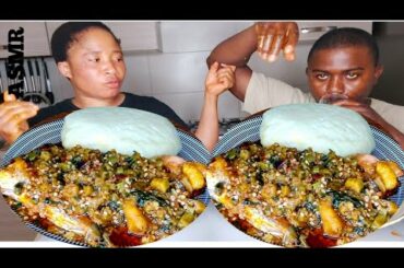 OKRO VEGETABLE SOUP AFRICAN FOOD MUKBANG FUFU, #africanfood #mukbang #Italy