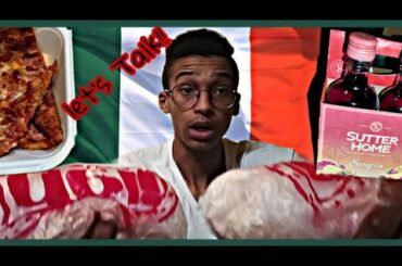 An Italian Food Mukbang (Hoagie, Pizza, & Wine)  let's talk!!!!