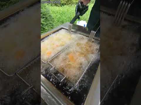 Frying Italian Rice "Arancine" London Street Food Frying Italian Rice "Arancine" London Street Food