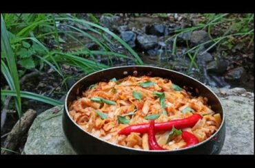 Delicious Italian pasta in nature | cooking in nature