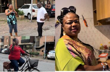 Artiste Maame Welcomes Zionfelix To Italy With Good Food And Bicycle Skills