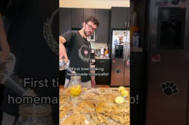 Making Limoncello! #shorts #italian #cooking #limoncello