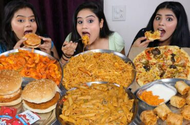 Chinese Food Vs Italian Food Challenge | Chow Mein, Pizza, Burger, Pasta, Spring Roll etc. Challenge